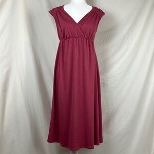 Isabel Maternity Pink Empire Waist Midi Dress